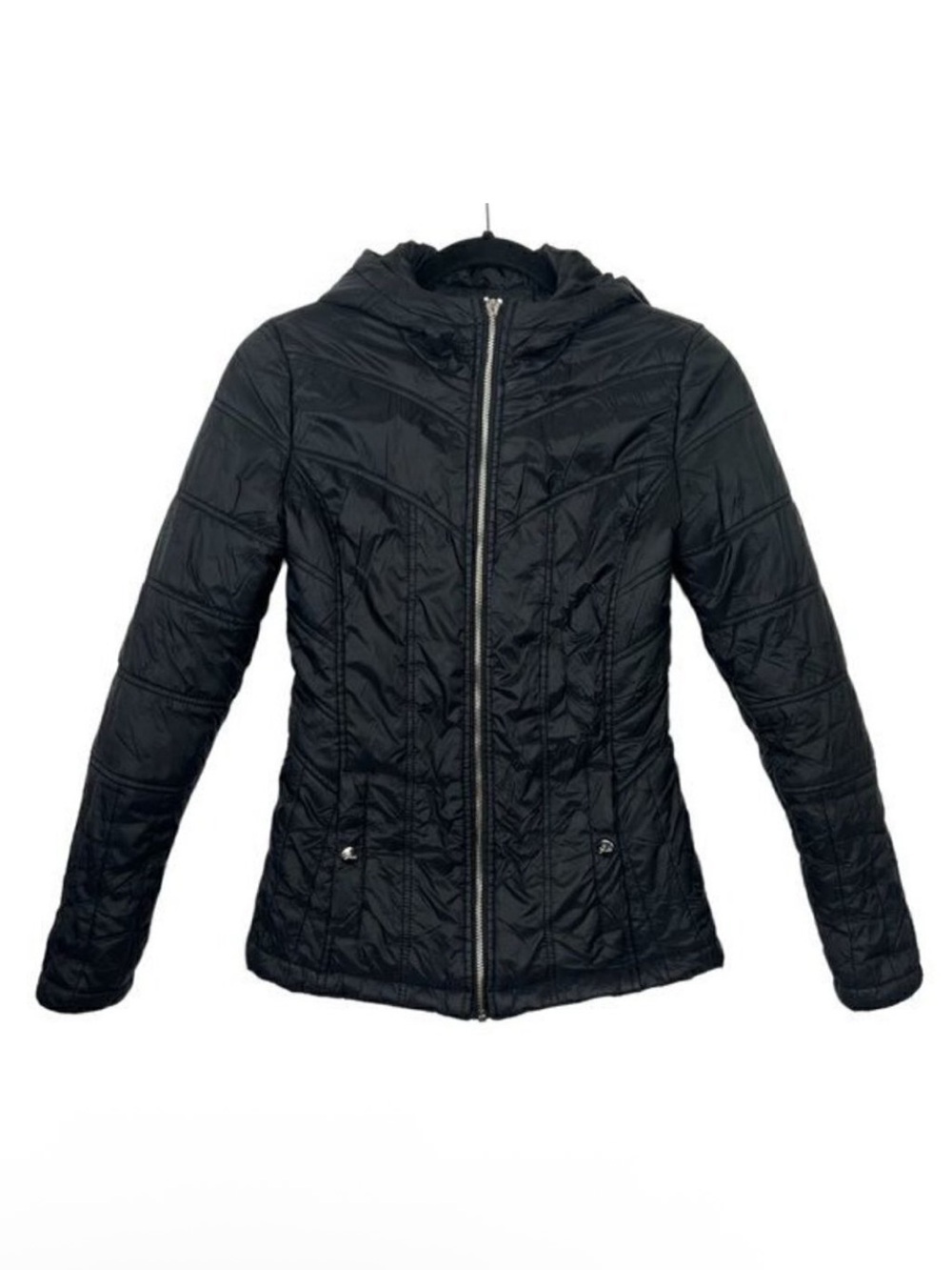 Guess Black Quilted Karaline Jacket XS Flawed